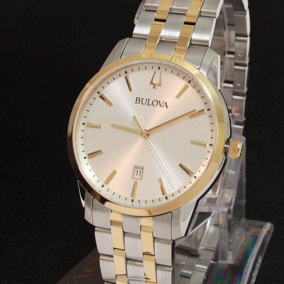 Bulova Men's Sutton Watch Two Tone Silver Dial 40mm - Picture 7 of 12
